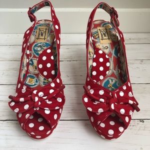 Miss L Fire🍒 Red Polka Dot Casablanca Slingbacks